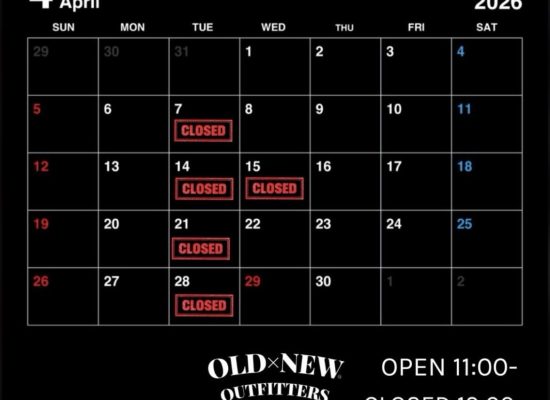 4月営業カレンダーのお知らせ🗓️